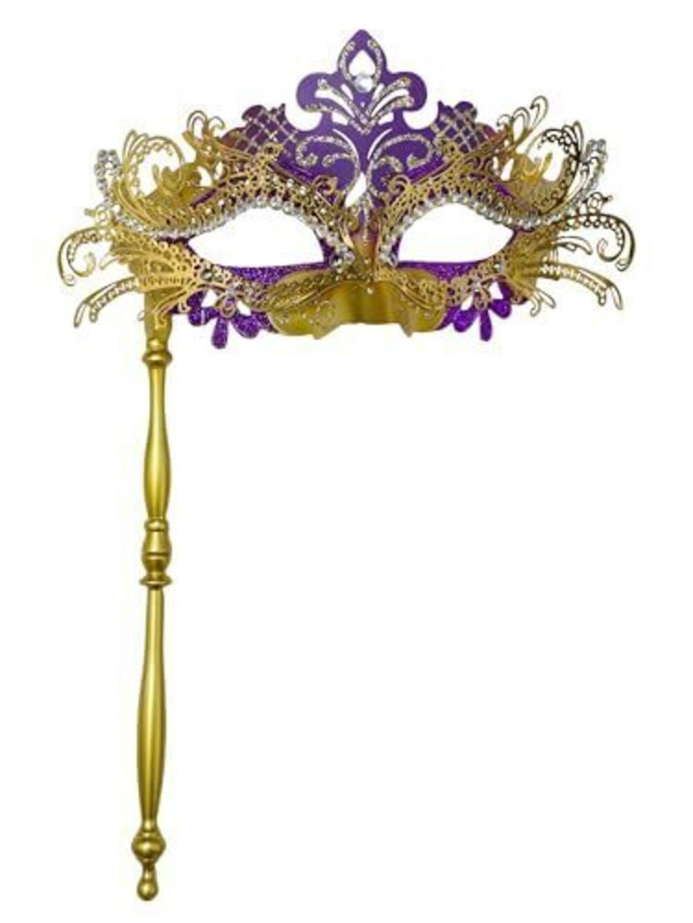 4681 Masquerade Mask with Stick Elegant Handheld Venetian Masks for Prom